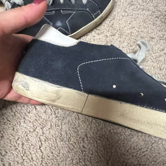 Golden Goose Super star rare navy suede sneakers US 9 - Picture 6 of 10